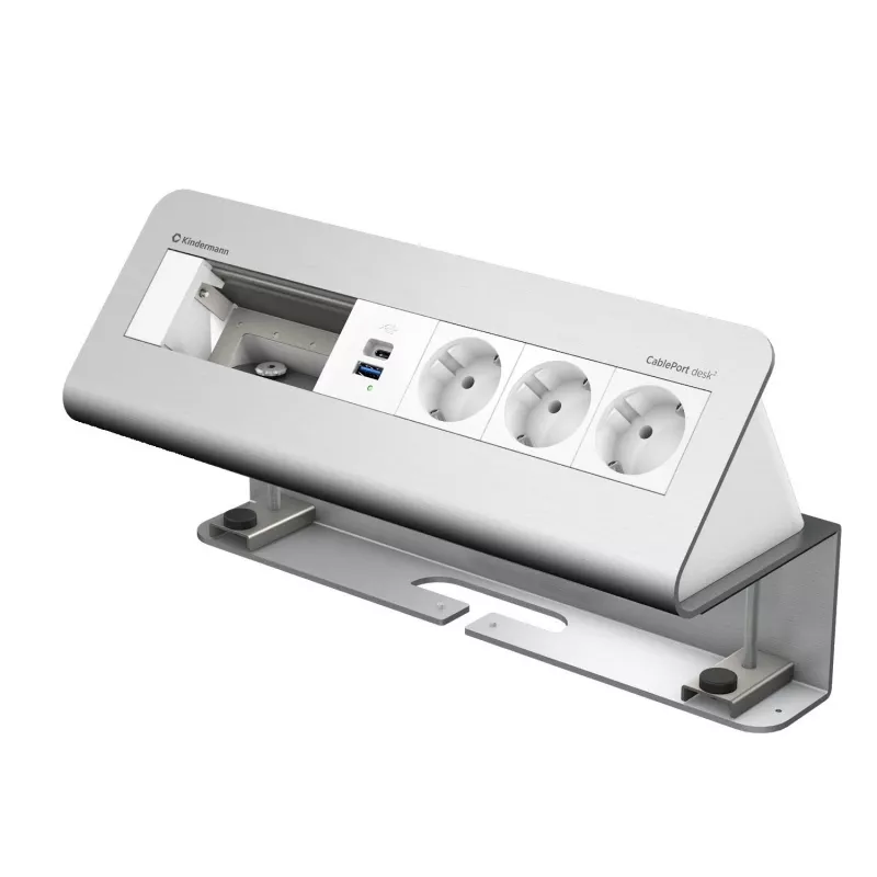 Kindermann CablePort desk de 6 posições 3x corrente USB módulo de fixação a mesa (7430001163)