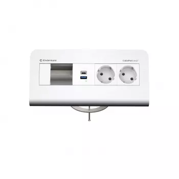 Kindermann CP desk 80 4 ranhuras 2x corrente USB painel de ligação de secretária