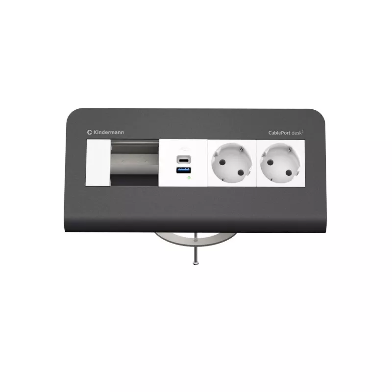 Kindermann CP desk 80 de 4 posições 2x corrente USB (7430001372)