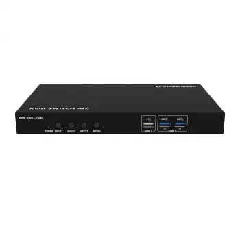 KVM Switch Kindermann 41C - KVM Switch digital de 4 portas com DVI-D, USB, áudio, emulação EDID
