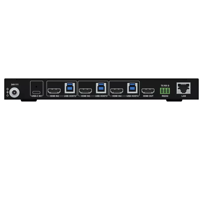 KVM Switch Kindermann 41C - KVM Switch digital de 4 portas com DVI-D, USB, áudio, emulação EDID