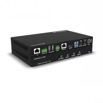 Transmissor / Presentation Switch Kindermann MultiSwitch 31 HDBT 2.0 - 3x1 USB-C e HDMI sobre HDBaseT - Telnet - RS-232 - 4K UHD