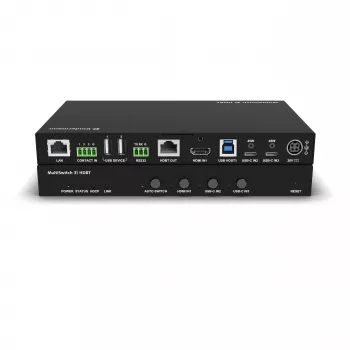 Transmissor / Presentation Switch Kindermann MultiSwitch 31 HDBT 2.0 - 3x1 USB-C e HDMI sobre HDBaseT - Telnet - RS-232 - 4K UHD