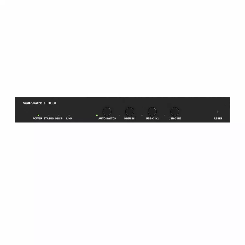 Transmissor / Presentation Switch Kindermann MultiSwitch 31 HDBT 2.0 - 3x1 USB-C e HDMI sobre HDBaseT - Telnet - RS-232 - 4K UHD