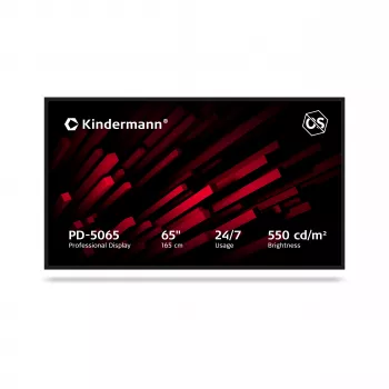 Ecrã Kindermann PD-5065307000000224/7 65 polegadas 4K UHD IPS 550 cd/m² Non-Touch OPS-Slot