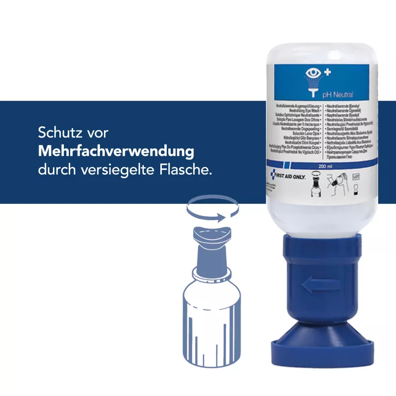 Frasco de lavagem ocular neutralizante First Aid Only pH neutro 200 ml