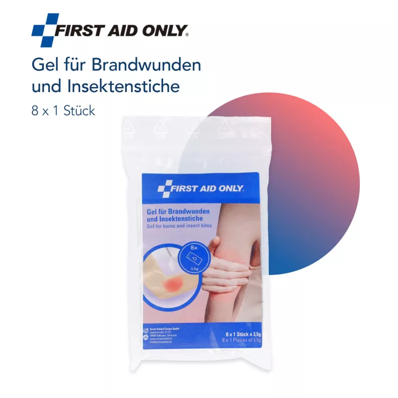 First Aid Only gel para queimaduras P-91401 00 transparente 8 saquetas