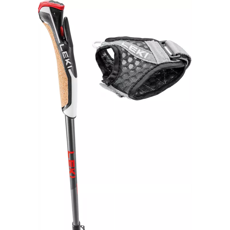 Bastão de marcha nórdica LEKI KIJE Nordic Walking Instructor Lite vermelho