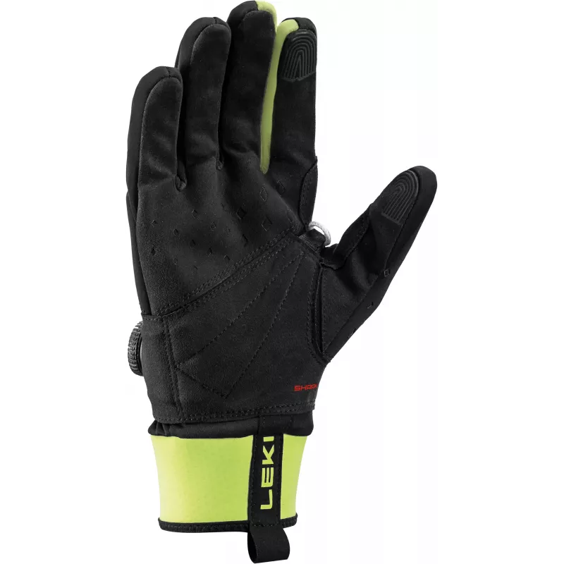 Luvas de esqui nórdico LEKI PRC Boa Shark - preto/amarelo néon, tamanho L