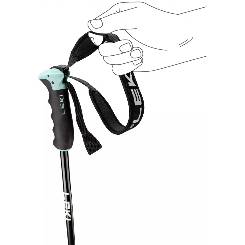 Bastões de esqui LEKI KIJE NEOLITE AIRFOIL WOMEN 115 cm azul/branco