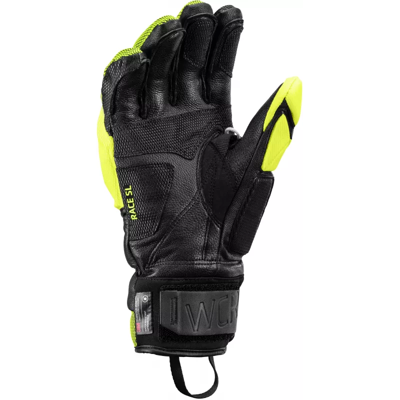 Luvas de corrida de esqui LEKI WCR Venom SL 3D preto/amarelo tamanho 9.0
