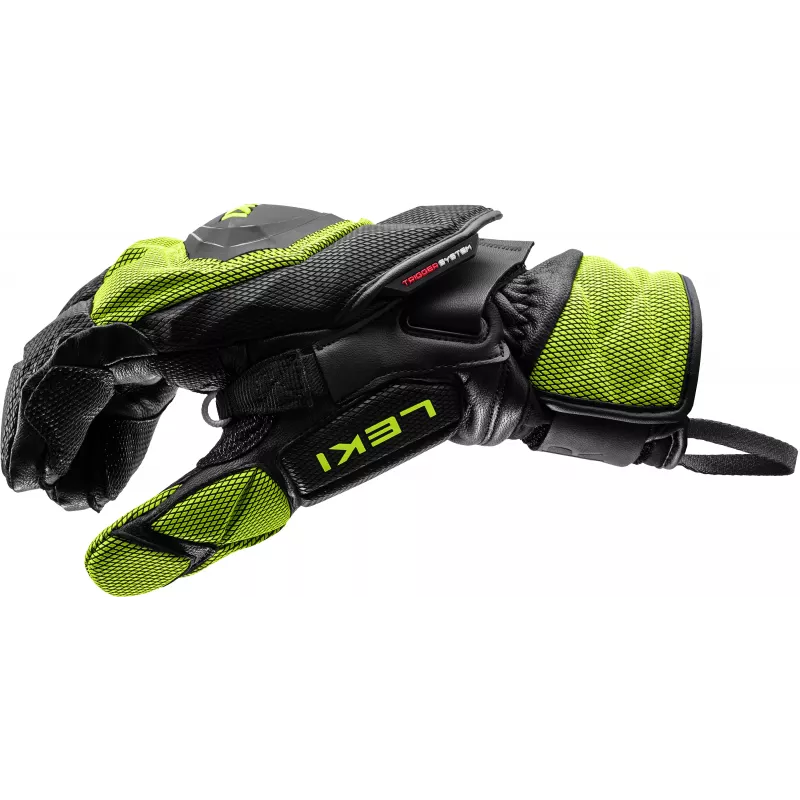 Luvas de corrida de esqui LEKI WCR Venom GS 3D Lobster 8.5 preto/limão-gelo