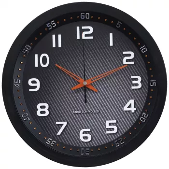Technoline WT 8972 Relógio de Parede - Quartzo - Analógico - Mostrador Branco - Moldura Preta - 25,5 cm