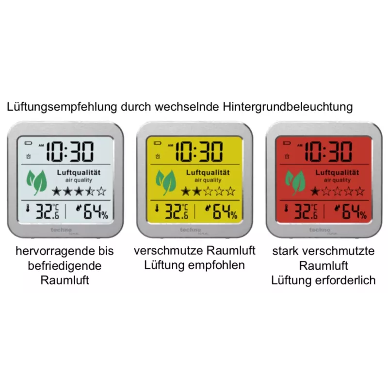 TECHNO LINE WL1020 Estação Meteorológica Monitor de Qualidade do Ar CO2 Temperatura Humidade