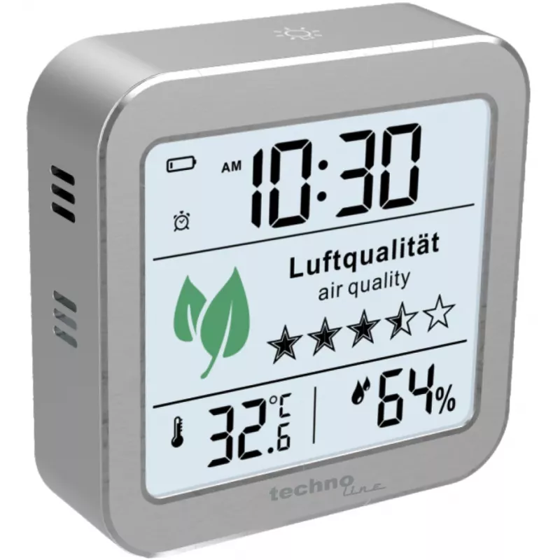 TECHNO LINE WL1020 Estação Meteorológica Monitor de Qualidade do Ar CO2 Temperatura Humidade