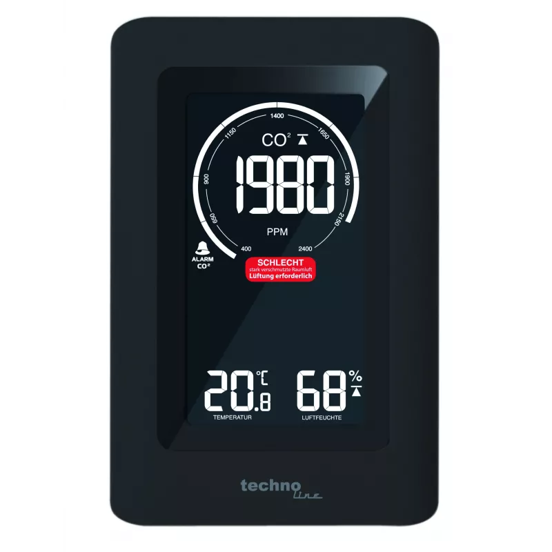 TECHNO LINE WL1030 Estação Meteorológica Monitor de Qualidade do Ar CO2 Temperatura Humidade