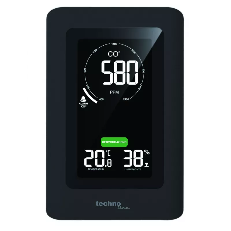 TECHNO LINE WL1030 Estação Meteorológica Monitor de Qualidade do Ar CO2 Temperatura Humidade