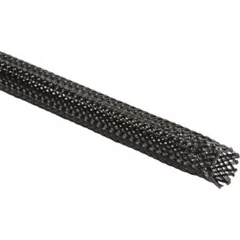 HellermannTyton Helagaine HEGPX30 Manga de malha, diâmetro nominal 30 mm, feixe 19-45 mm, poliéster (PET), preto, -50 a 150 °C, conforme UL