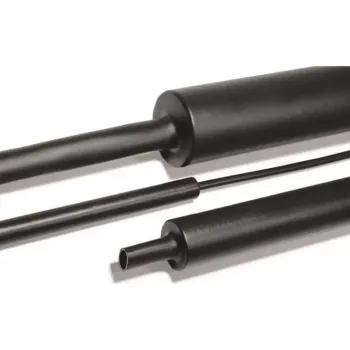 HellermannTyton 323-50750 Tubo termorretrátil com adesivo, preto, 75 mm (fornecido), 22 mm (retraído), rácio de retração 4:1, 1 m de comprimento