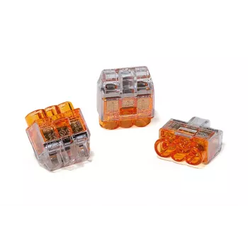 HellermannTyton HCPM-3 Conector de fios push-in 3 polos transparente 1-2.5 mm² flexível 0.5-2.5 mm² rígido