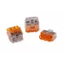 HellermannTyton HCPM-3 Conector de fios push-in 3 polos transparente 1-2.5 mm² flexível 0.5-2.5 mm² rígido