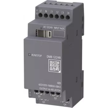 Siemens LOGO! DM8 6ED1055-1MB00-0BA3 módulo de expansão digital 4DI/4DO relés 12/24V DC