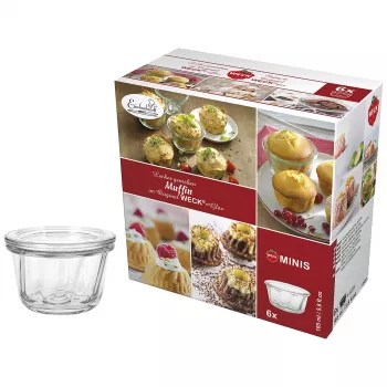 WECK Frasco de bordo redondo Muffin 165ml conjunto de 6