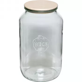 WECK Frasco de bordo redondo 3L com tampa de madeira
