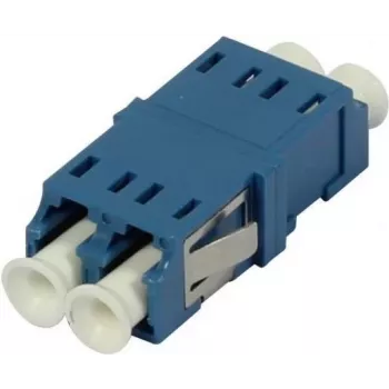 SYNERGY21 adaptador de fibra ótica LC-LC monomodo duplex, sem flange, azul, PVC, manga cerâmica