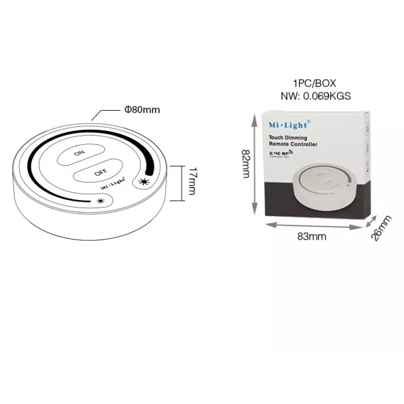 Synergy 21 Comando LED Single Color Touch Dimmer para MiLight/MiBoxer