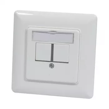 Synergy 21 Suporte de módulo Keystone caixa de encastrar para 2x módulo TP branco puro 180°