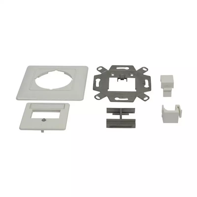 Synergy 21 Suporte de módulo Keystone caixa de encastrar para 2x módulo TP branco puro 180°