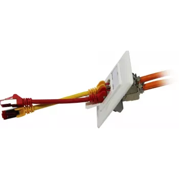 Synergy 21 Suporte de módulo Keystone caixa de encastrar para 2x módulo TP, branco puro, compatível com design UAE (S216359)