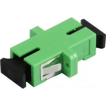 SYNERGY21 Adaptador de Fibra Ótica SC/APC, Monomodo, Simplex, PVC, Manga Cerâmica, Com Flange, Verde
