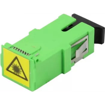 Synergy 21 Acoplador de fibra ótica SC/APC, monomodo, simplex, ferrula cerâmica, PVC, sem flange, com obturador de proteção laser (S215677)