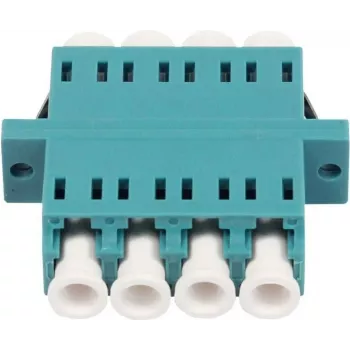 SYNERGY21 Acoplador de fibra ótica LC fêmea para LC fêmea multimodo OM3 50/125µm quad aqua PVC