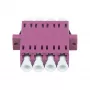 Synergy 21 Acoplador de fibra ótica LC-LC 50/125µm multimodo OM4 violeta erika quad PVC com flange