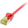 Cabo de patch RJ45 CAT6A 500MHz Synergy 21 7,5m vermelho U/FTP Slimline redondo d=3,8mm TPE/LSZH (Superflex) AWG32 com cabo bruto CAT7