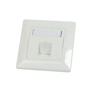 Synergy 21 suporte de módulo Keystone tampa de encastrar para 1x módulo TP, branco puro, moldura exterior quadrada (S216322V2)