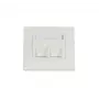 Synergy 21 tampa de módulo Keystone, encastrar, 2 slots, branco puro, moldura angular (S216330V2)