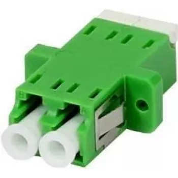 SYNERGY 21 acoplador de fibra ótica LC/APC, duplex, monomodo 9/125µm, verde, casquilho de cerâmica, com flange, com proteção laser unilateral