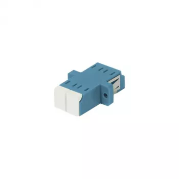 SYNERGY21 acoplador de fibra ótica LC/LC monomodo OS2 9/125µm duplex azul PVC casquilho de cerâmica flange com tampa de proteção laser unilateral