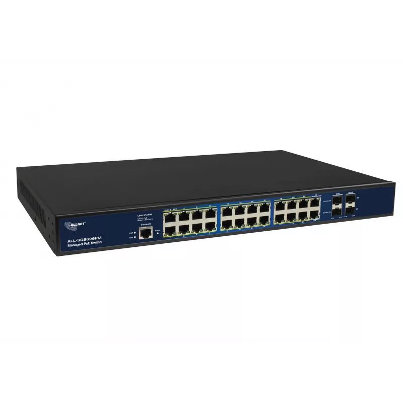 ALLNET ALL-SG8626PMJ switch Gigabit Layer 2+ Full Managed com 24 portas PoE+ 370W