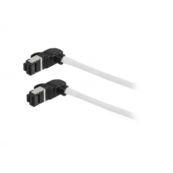 Synergy21 Cabo de Patch RJ45, CAT6A 500MHz, 0,25m, Branco, S/FTP, Slimline Redondo d=4,5mm, TPE/LSZH (Superflex), AWG28, com Ficha CAT7, Ficha Rotativa