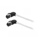 Synergy21 Cabo de Patch RJ45, CAT6A 500MHz, 0,25m, Branco, S/FTP, Slimline Redondo d=4,5mm, TPE/LSZH (Superflex), AWG28, com Ficha CAT7, Ficha Rotativa