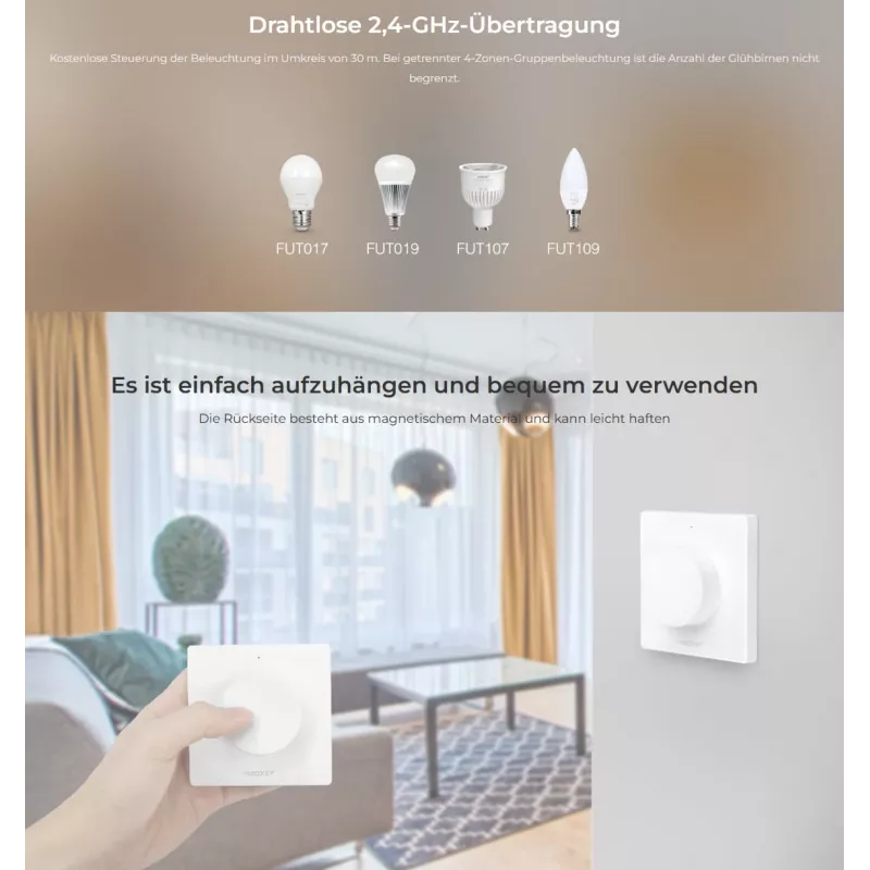 Miboxer Synergy 21 Comando LED mini 2,4GHz Dual White CCT + dimmer (K1-B)