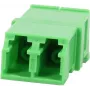 Synergy 21 S215678 Adaptador Acoplador de Fibra Ótica LC/APC Duplex Monomodo 9/125µm Cerâmica PVC Sem Flange Verde com Obturador de Proteção Laser