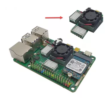 ALLNET Rock Pi 4C+ Heatsink Set (Rock4C+Heat-Set) - Conjunto de arrefecimento passivo para Radxa Rock Pi 4C Plus