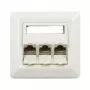 Synergy 21 S216327 Tomada de rede RJ-45 Cat6a para parede, 2 portas, blindada, branco (RAL 9010)