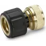 Kärcher conector de mangueira Premium Line com paragem de água - compatível com 1/2 polegadas e 5/8 polegadas, preto/amarelo